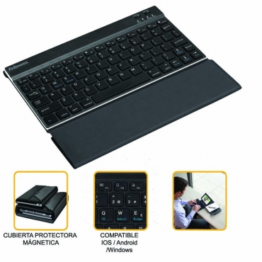 Mini teclado bluetooth con funda incorporada